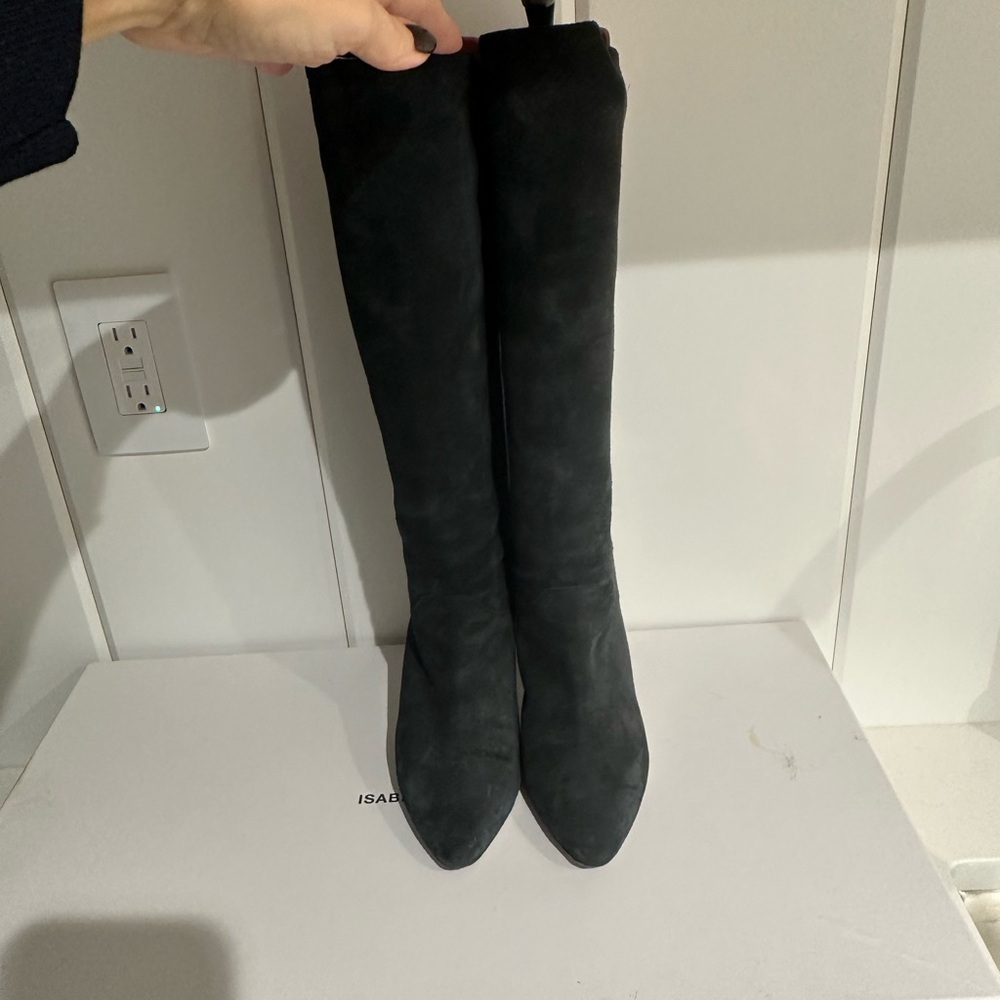 Isabel Marant Black Suede Knee-High Boots - Picture 6 of 10
